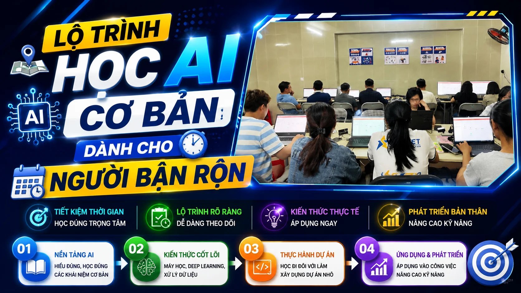 Lộ trình hoc ai cơ bản dành cho người bận rộn
