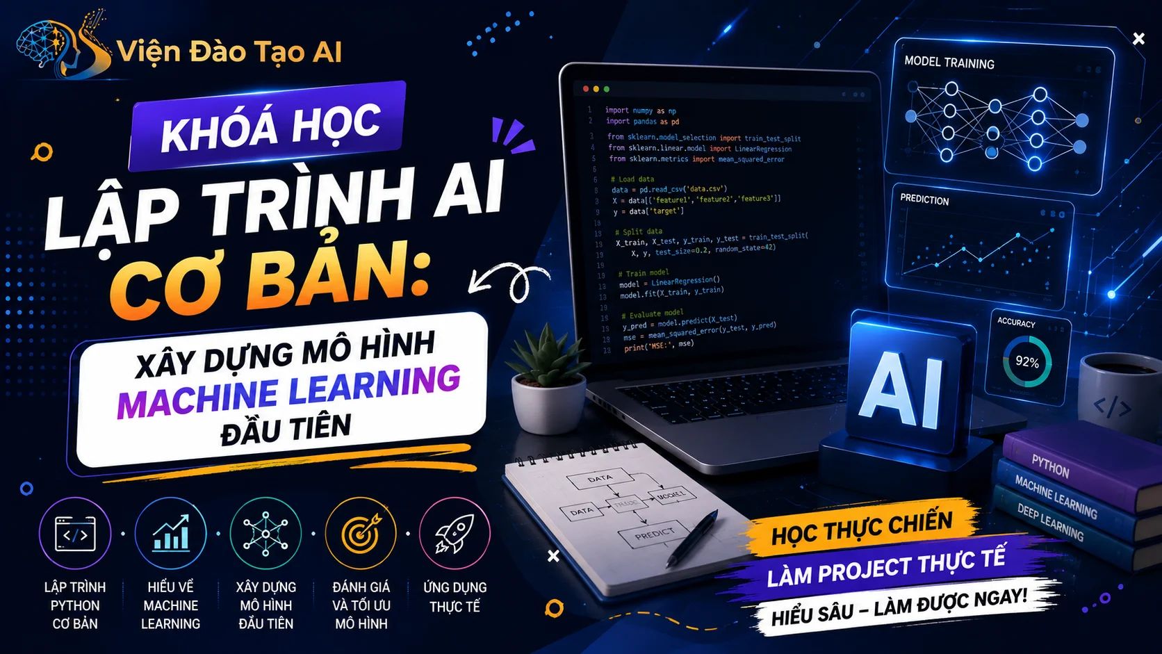 Khóa học lập trình AI cơ bản: Xây dựng mô hình Machine Learning đầu tiên